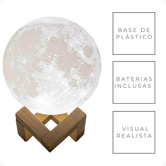 Luminária Realista Lua Cheia 3D – Toque de Charme para Sua Casa! da Store M7 - Shop Online | Envio rápido