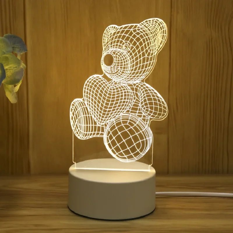 Luminária Urso 3D Criativa – Ilumine com Estilo e Encanto da Store M7 - Shop Online | Envio rápido