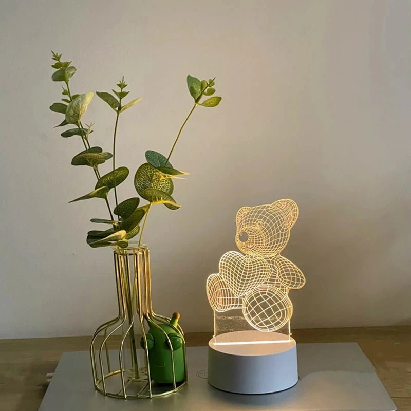 Luminária Urso 3D Criativa – Ilumine com Estilo e Encanto da Store M7 - Shop Online | Envio rápido